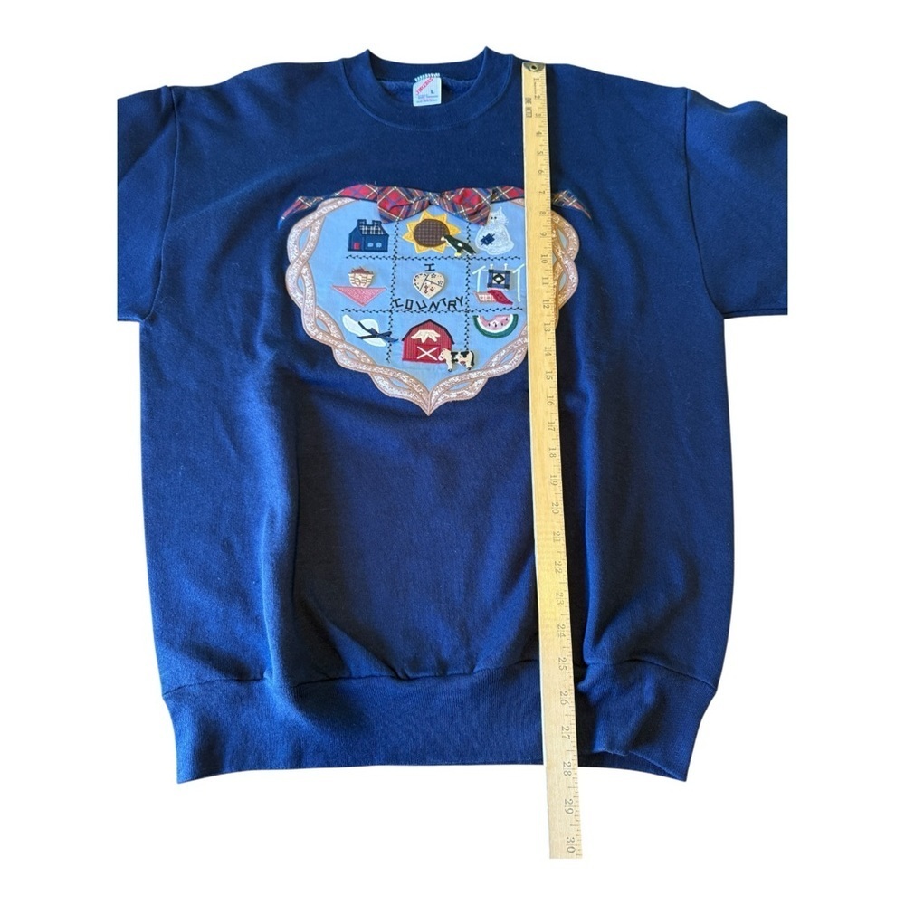VTG COTTAGE Core 90’s Jerzees BLUE SWEATSHIRT SIZE L EUC - Picture 8 of 9